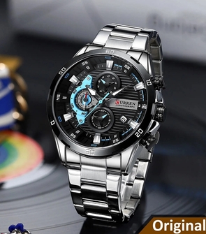 CURREN 8402 Silver Black