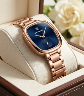 Poedagar 783 Gold Blue Womens Watch